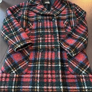 Love Moschino Plaid Overcoat